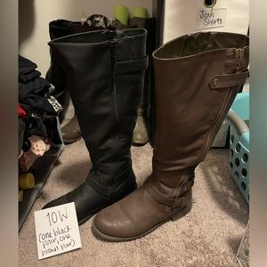 Wide calf boots brown